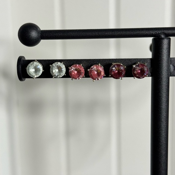 Bundle 1cm Pink Hues Stud Earrings EUC - Picture 1 of 3